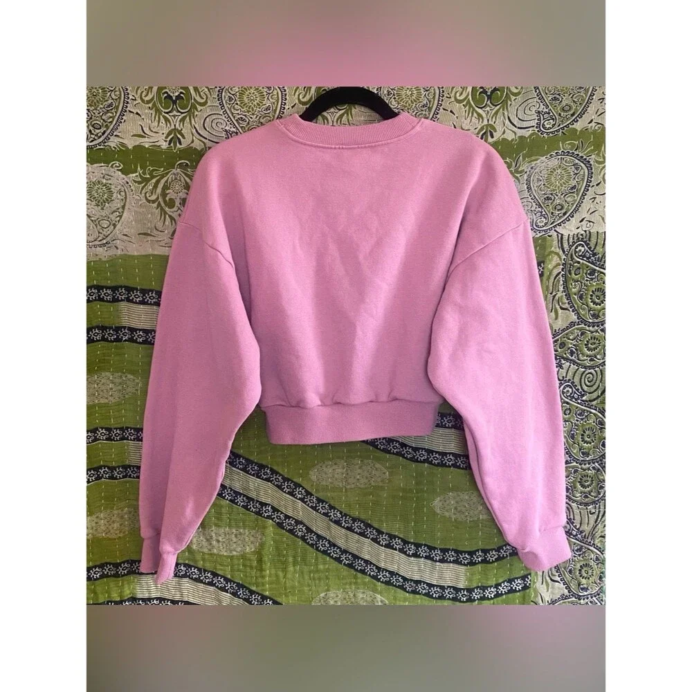 ALO Yoga Pink Wild Rose Accolade Cropped Sweatshirt Medium California Casual